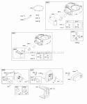 Air Cleaner Blower Housing Exhaust System Fuel Supply Diagram and Parts List for 331877-0110-G5  Briggs and Stratton Engine